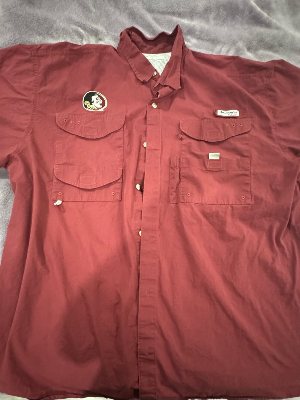 Columbia Men's Button-Down Performance Shirt in Deep Red